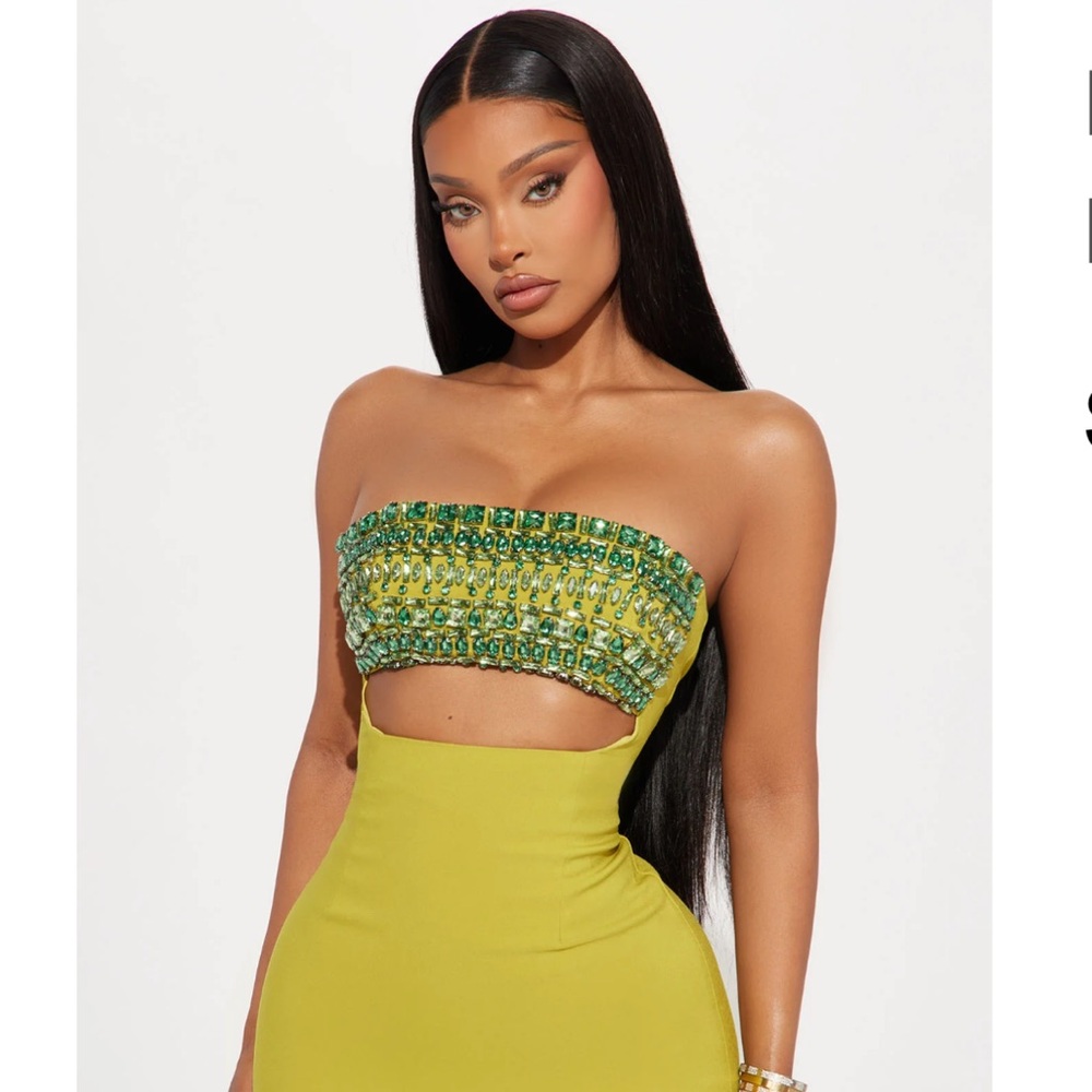 Strapless Green Dress